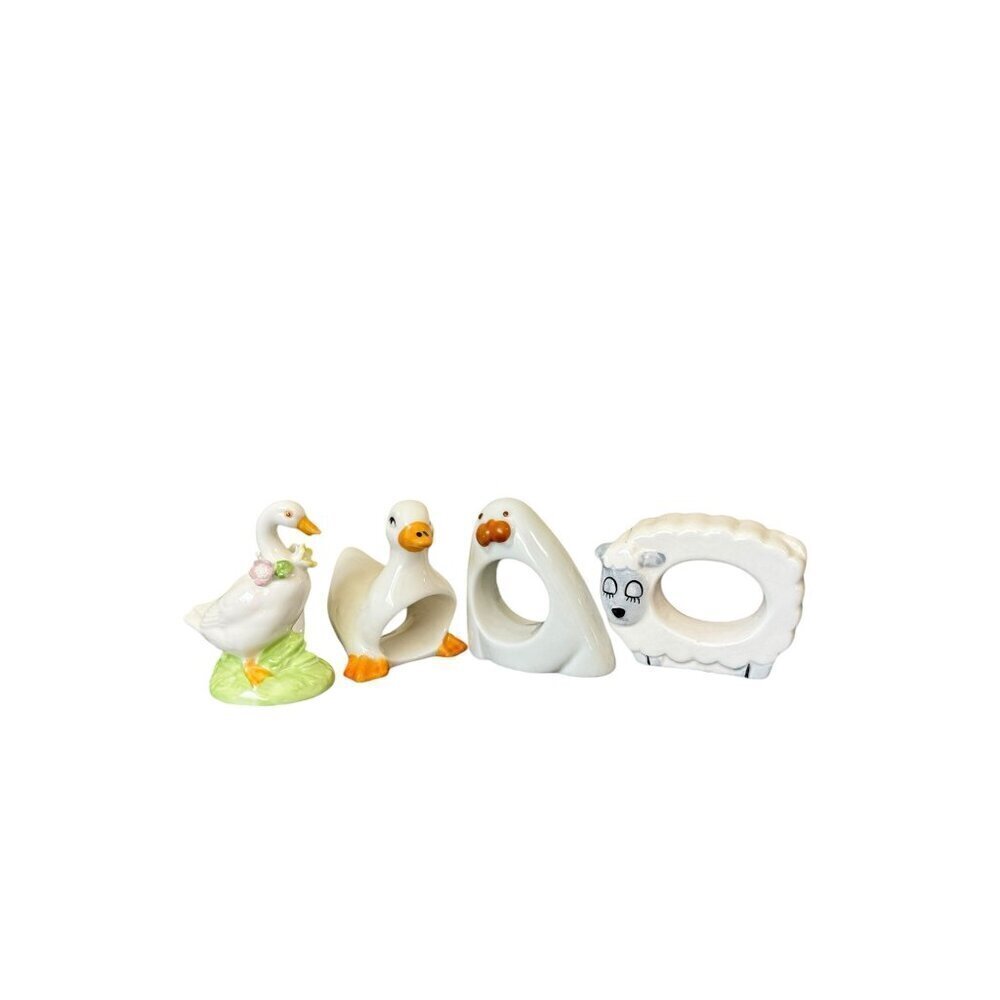 Vintage Animal Porcelain Napkin Rings Set of 4 Made In Japan 2.5" - 3" Tall - Picture 8 of 8